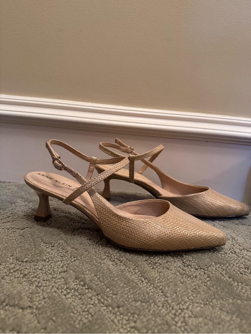 Woven Slingback Kitten Heels